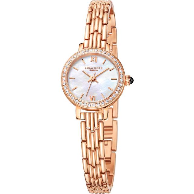 Lola Rose Elegant Women's Dress Watch with Genuine Gemstone Ladies Multicolor Stainless Steel Bracelet Watch Classic Gift for Women