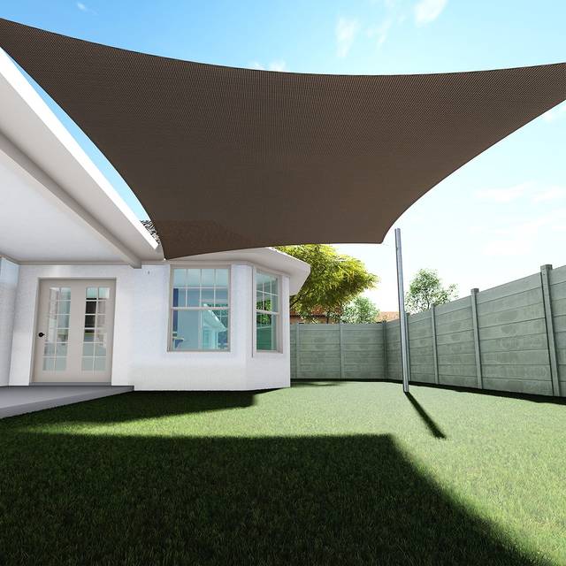 TANG Sunshades Depot 16' x 20' Sun Shade Sail Square Permeable Canopy Brown Coffee Custom Commercial Standard