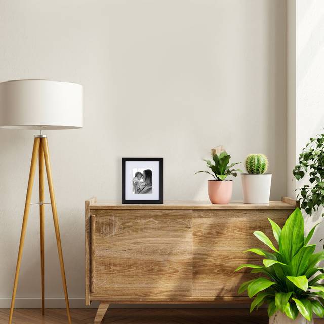 Classic Designer Mat Black MDF 5x7 Picture Frame for Free Standing or Wall Hung - One Size