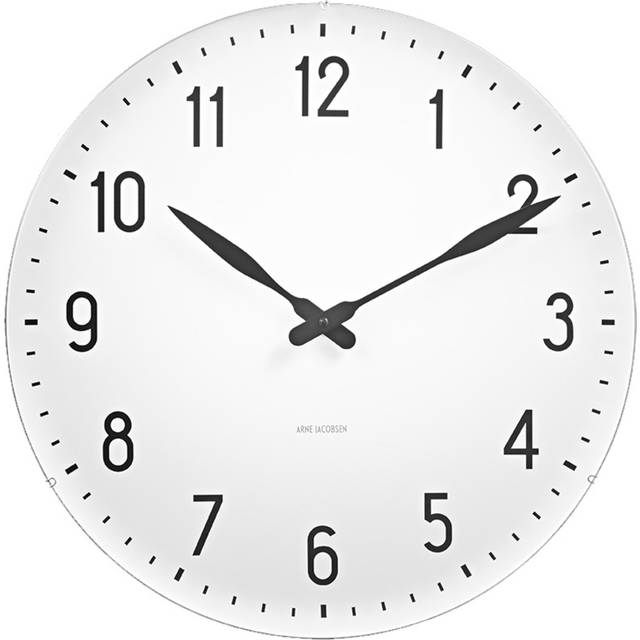 Station väggur 48 cm - Vit & svart