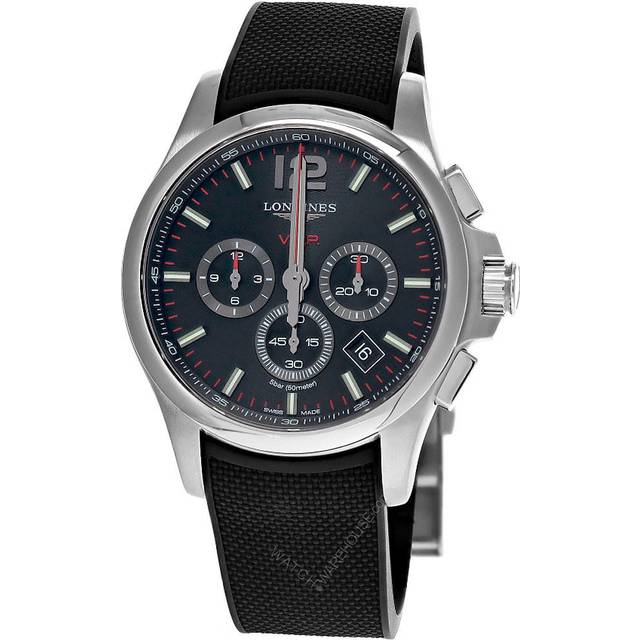 LONGINES Conquest V.H.P. 44MM Quartz CHRONO Men's Watch L3.727.4.56.9 / L37274569 - Black - 44 mm