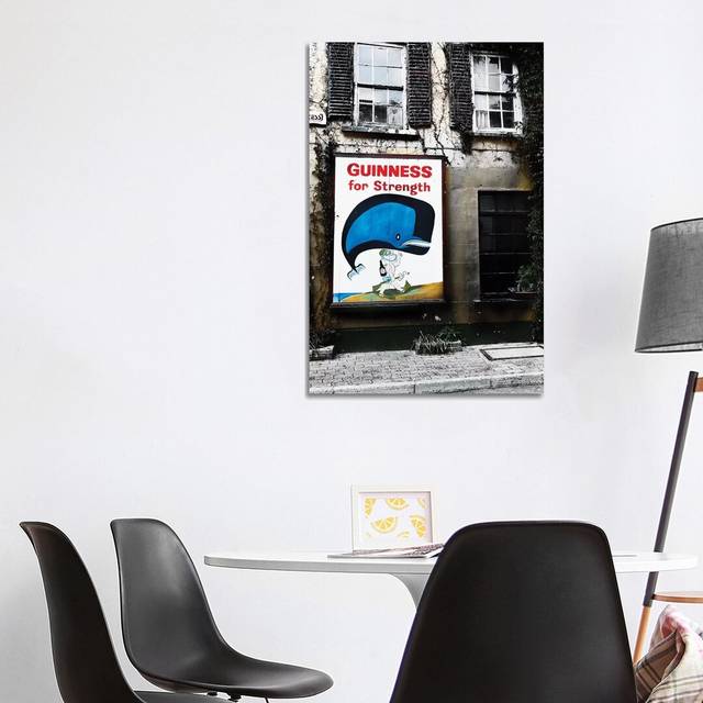 Old Guiness Sign on a House, Kinsale, Coubty Cork, Republic of Ireland by George Oze - Wrapped Canvas Painting (101.6 cm H x 66.04 cm W x 3.175 cm D)