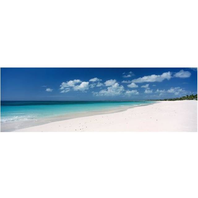 Empty White Sand Tropical Beach Poster Print, 44 x 14 - Large