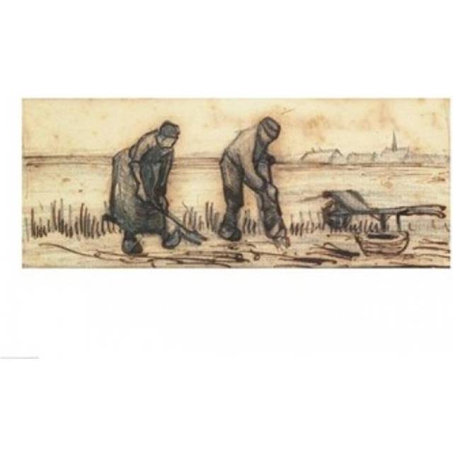 The Potato Harvest Poster Print by Vincent Van Gogh - 24 x 18 in.