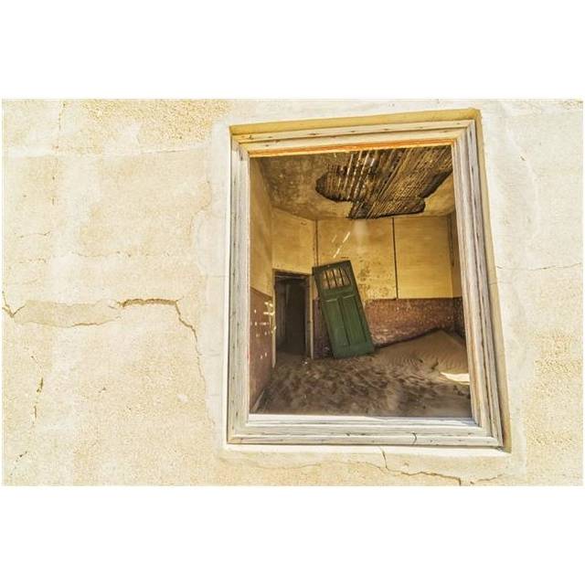 Sand in The Rooms of A Colourful & Abandoned House - Kolmanskop Namibia Poster Print - 19 x 12 in.