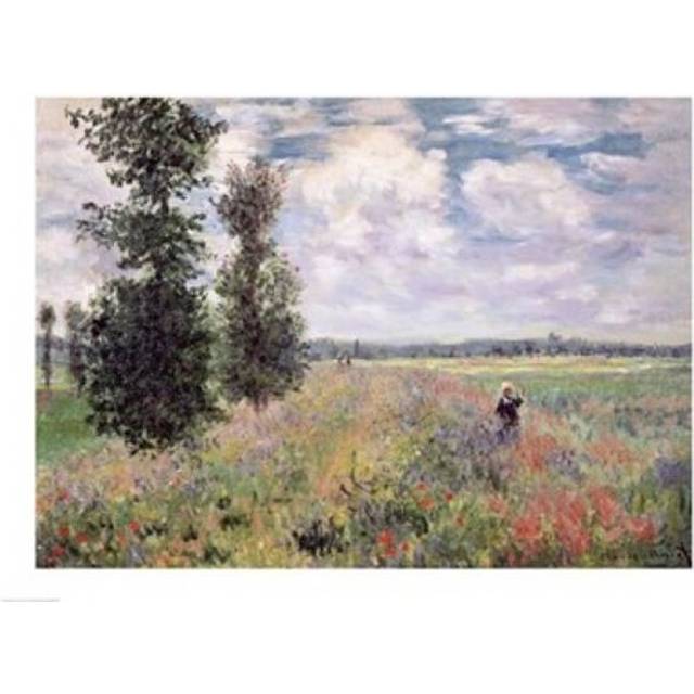 The Poppy Field Poster Print by Claude Monet - 24 x 18 in.
