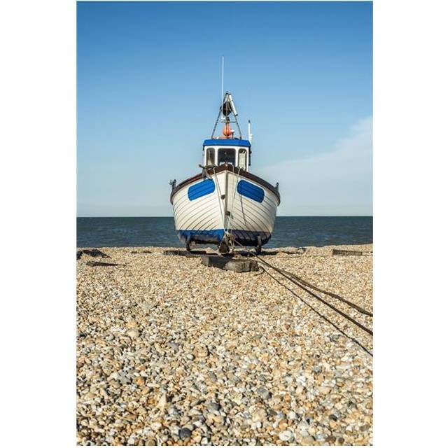 A Boat on A Shingle Beach - Dungeness Kent England Poster Print - 12 x 19 in.