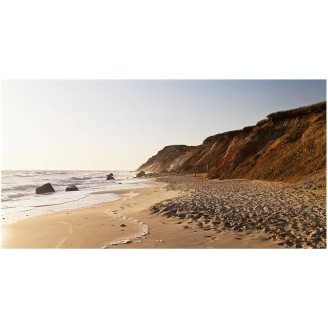 Gay Head Public Beach at Sunset - Marthas Vineyard Massachusetts United States of America Poster Print - 21 x 11 in.