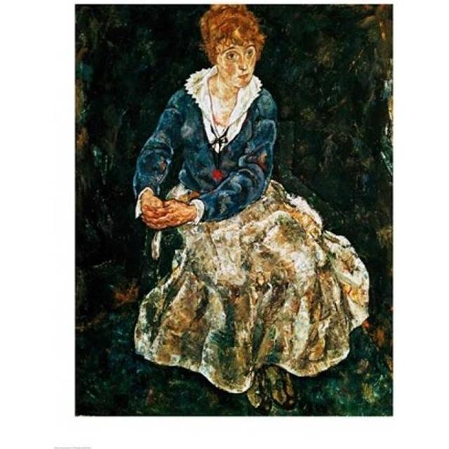 The Artists Wife Seated Poster Print by Egon Schiele - 18 x 24 in.