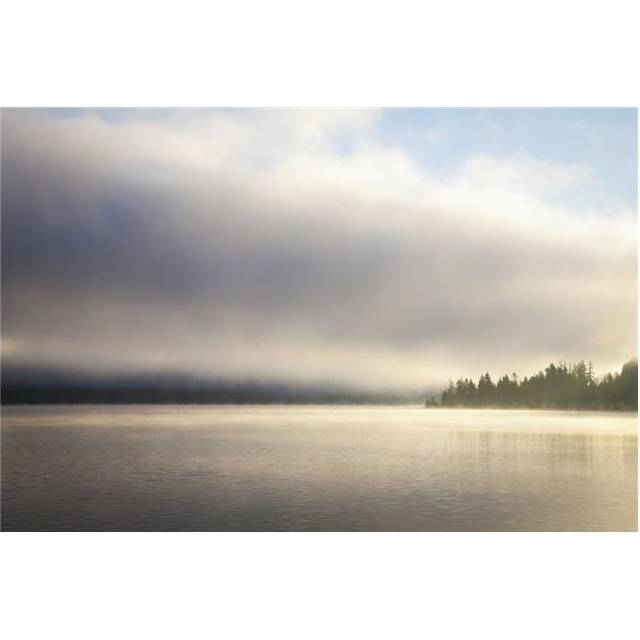 Low Cloud & Mist on Lake Whatcom at Sunrise - Bellingham Washington United States of America Poster Print - 19 x 12 in.