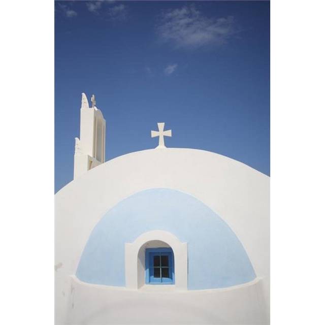Whitewashed Greek Chapel, Close Up Poster Print, 22 x 34 - Large