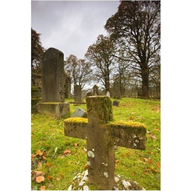 Moss-Covered Gravestones - Argyl & Bute Scotland UK Poster Print, 11 x 17