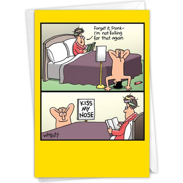 NobleWorks Hilarious Birthday Greeting Card with 5 x 7 Inch Envelope 1 Card Bday Kiss my nose Tim Whyatt Birthday Cartoon 8347Z