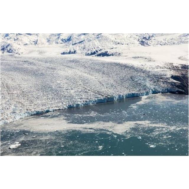 Aerial of The East Branch of Columbia Glacier Prince William Sound Southcentral Alaska Spring Poster Print by Ray Bulson, 19 x 12
