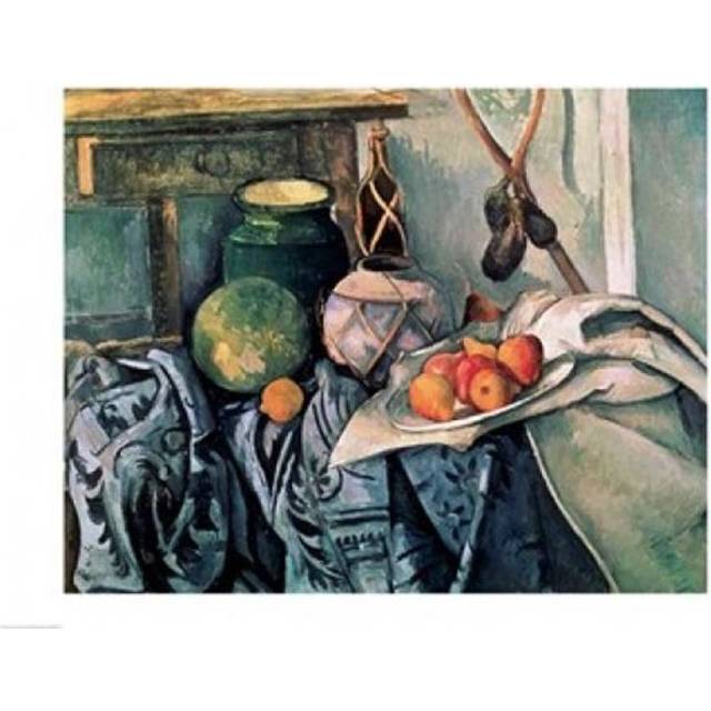 Still Life with Pitcher & Aubergines Poster Print by Paul Cezanne - 24 x 18 in.