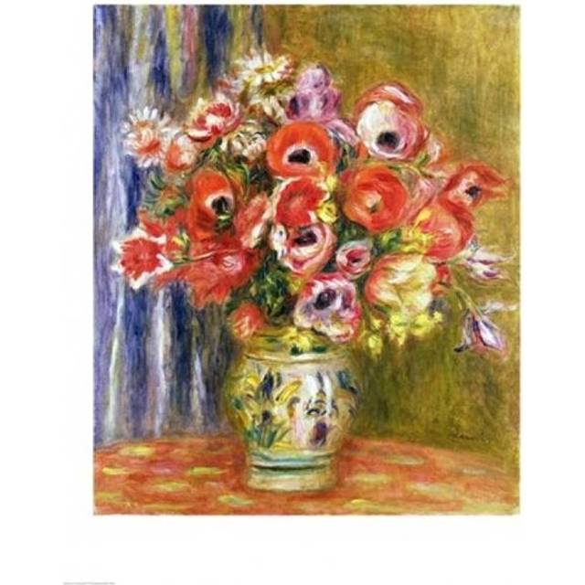 Vase of Tulips & Anemones C.1895 Poster Print by Pierre-Auguste Renoir - 18 x 24 in.