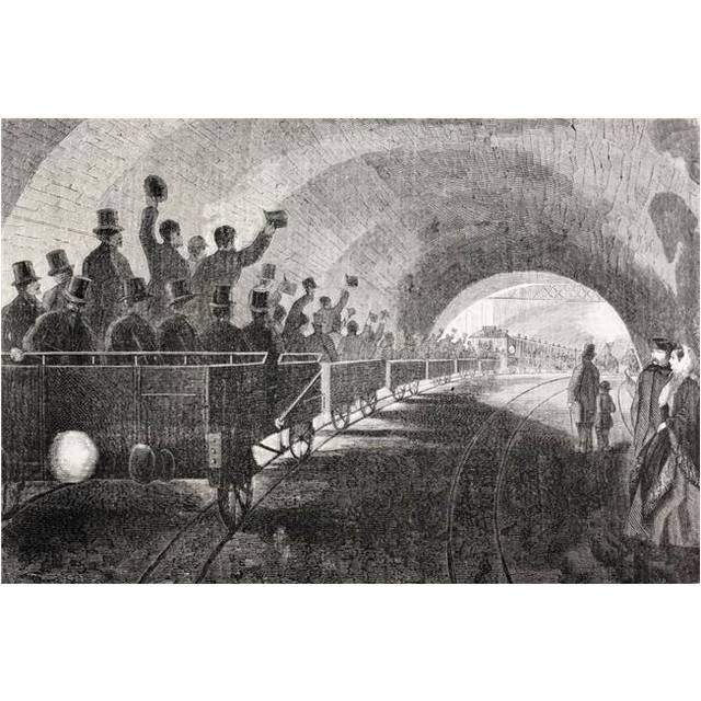 Trial Run of Train In London Underground In 1862 From El Museo Universal Published Madrid 1862 Poster Print, 18 x 12