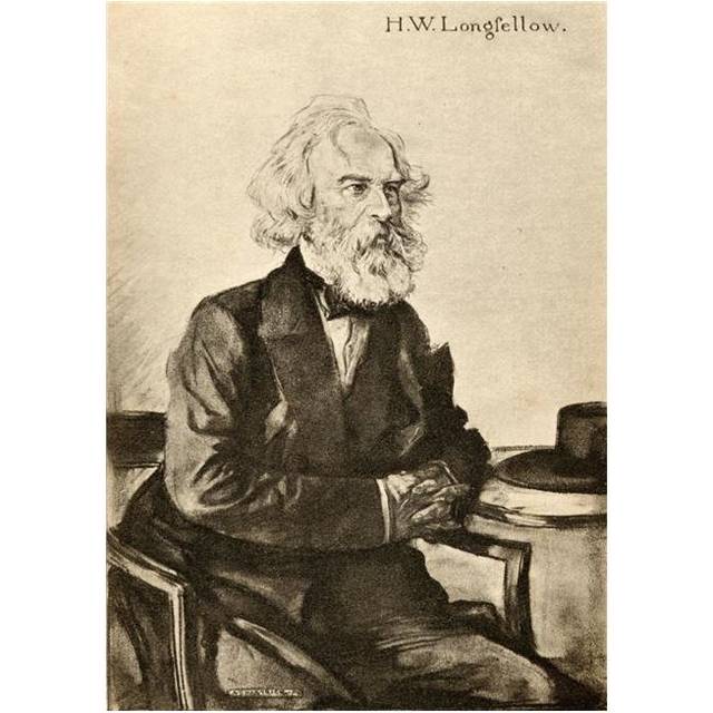 Henry Wadsworth Longfellow 1807-1882 The Most Popular American Poet Poster Print, 12 x 18