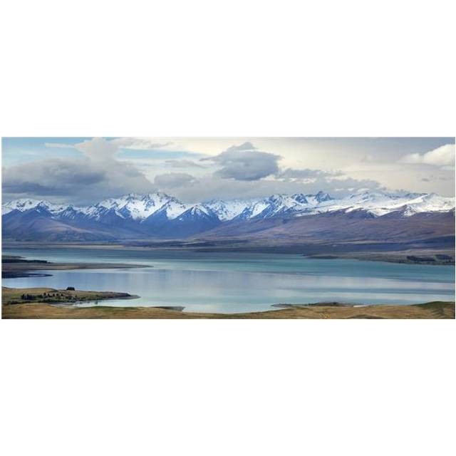 Lake Tekapo with Snow Covered Mountains - Tekapo New Zealand Poster Print - 36 x 14 in. - Large