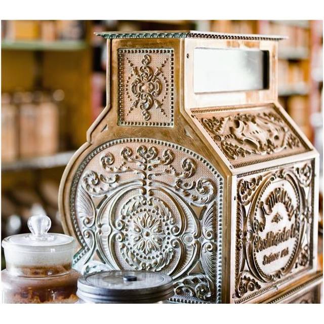 Vintage Cash Register in Kilby General Store Museum at Kilby Historic Site Poster Print - 16 x 14 in.