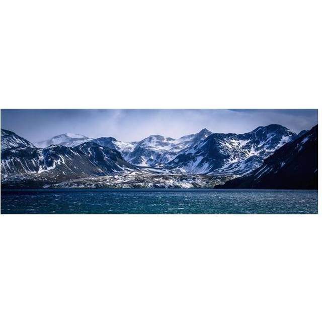 Snowy Mountains in Sunshine Beside Blue Sea - Antarctica Poster Print by Nick Dale, 36 x 12 - Large