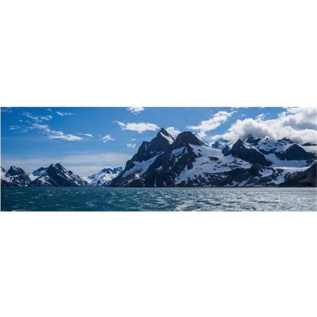 Panorama of Mountains At Entrance To Fjord - Antarctica Poster Print by Nick Dale, 36 x 12 - Large