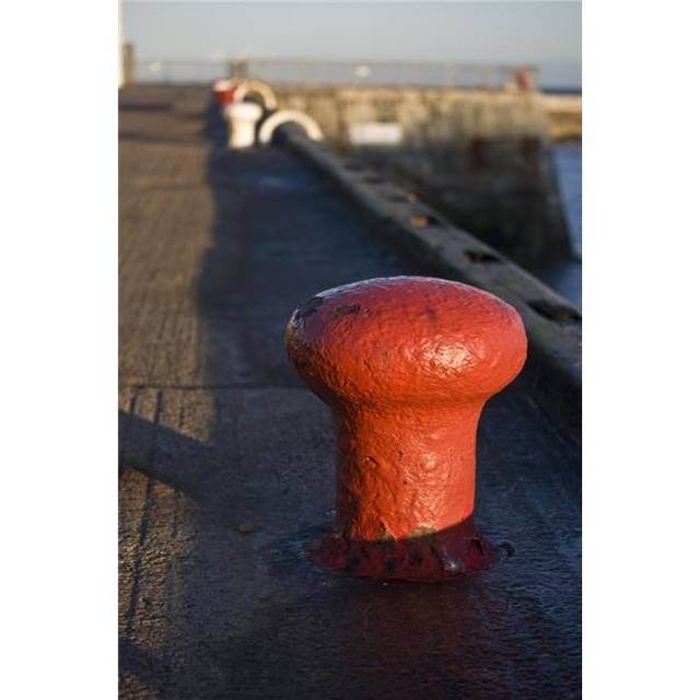 Seahouses Northumberland England - Mooring Bollard On A Pier Poster Print, 12 x 18