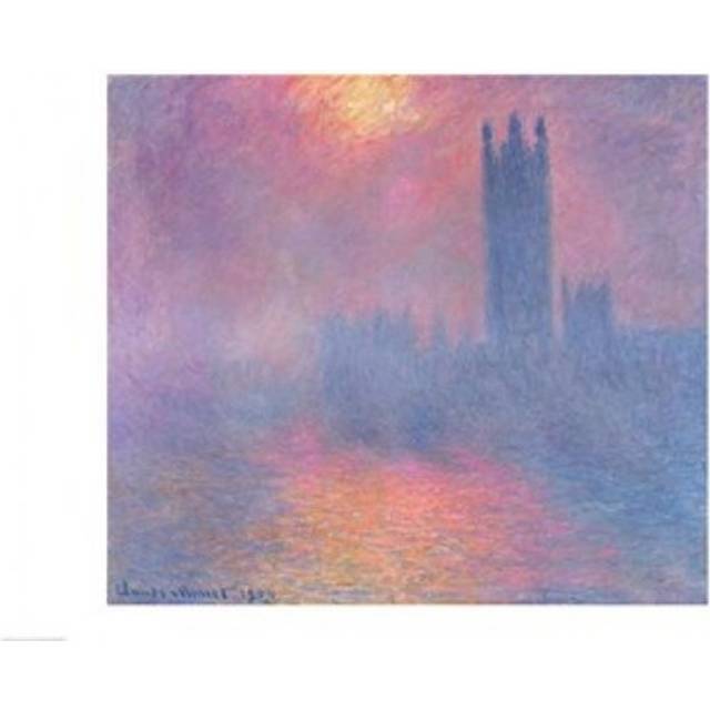The Houses of Parliament London with The Sun Breaking Through The Fog 1904 Poster Print by Claude Monet - 24 x 18 in.