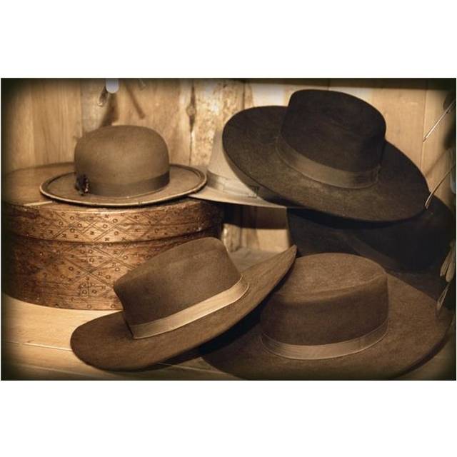 Selection of Old-Fashioned Hats in Sepia Tones Poster Print by Carson Ganci, 17 x 11