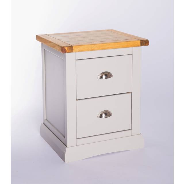 Cargo 2 Drawer Bedside Table - Grey (56cm H X 45cm W X 40cm D)