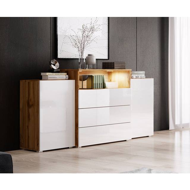Sideboard Walnut River - White (78.7cm H X 150cm W)