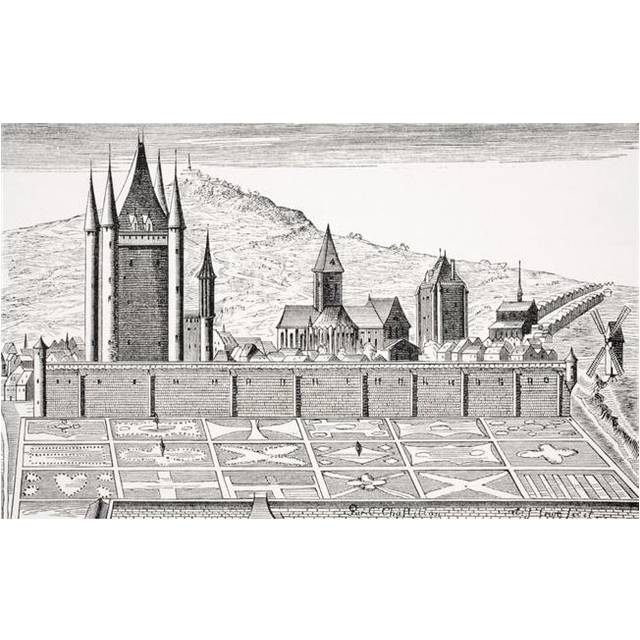 The Tower of The Temple in Paris From An Engraving of The Topography of Paris Poster Print, 18 x 11
