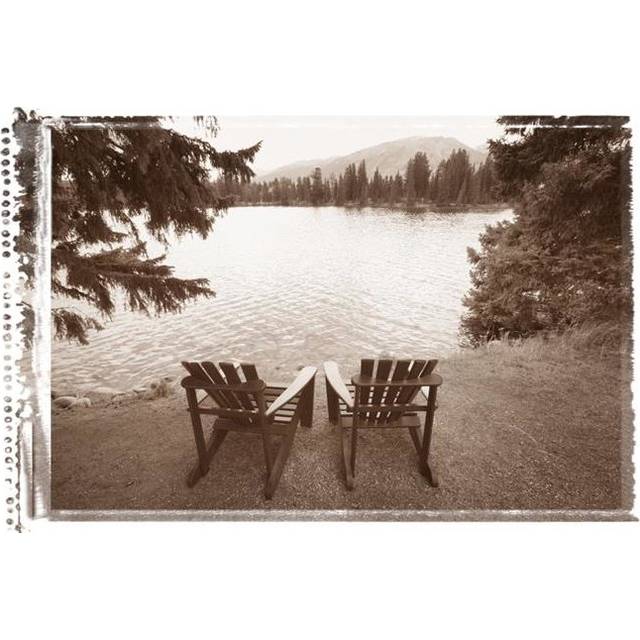 Empty Chairs On Waterfront Poster Print by Don Hammond, 34 x 22 - Large