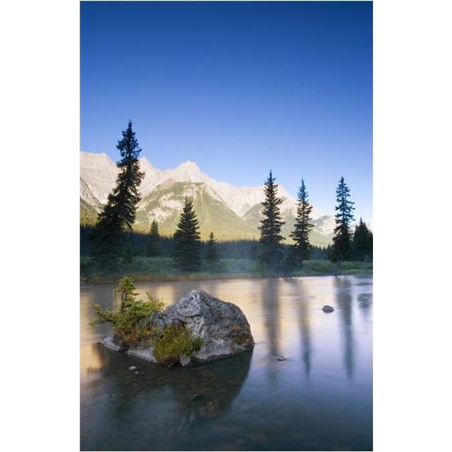 Sunrise & Early Morning Mist On Mountain River Poster Print by Carson Ganci, 22 x 34 - Large