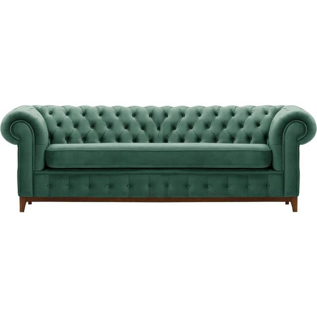 Fritch 3 Seater Chesterfield Sofa - Azure Green (78cm H x 244cm W x 92cm D)