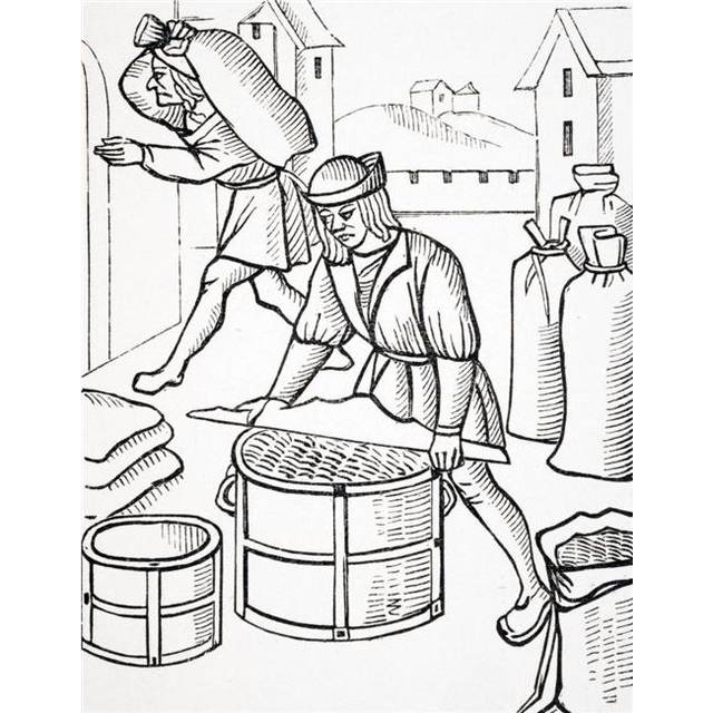 Measurers of Corn In Paris After Woodcut From Royal Orders Concerning The Jurisdiction of The Company of Merchants & Poster Print, Large - 24 x 32