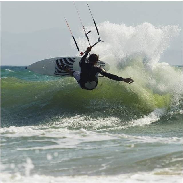 Kitesurfer Catching A Wave Poster Print, 24 x 24
