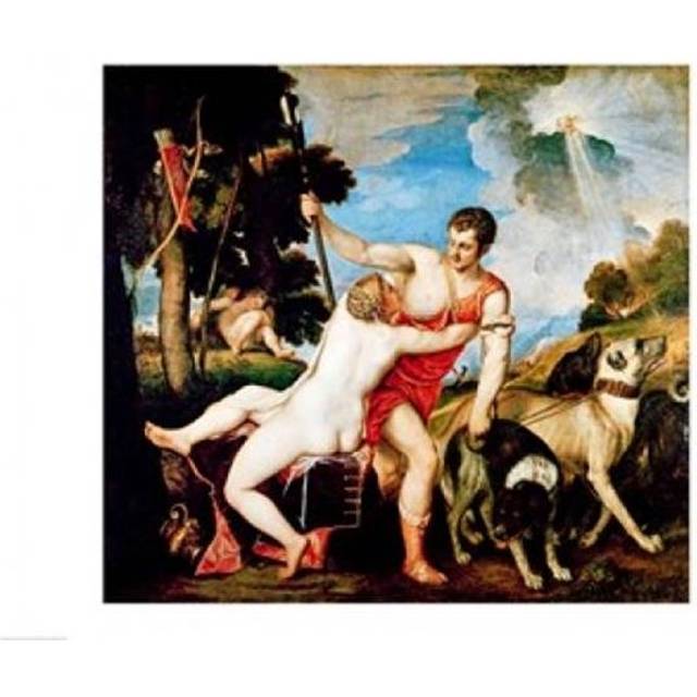 Venus & Adonis 1553 Poster Print by Titian - 24 x 18 in.