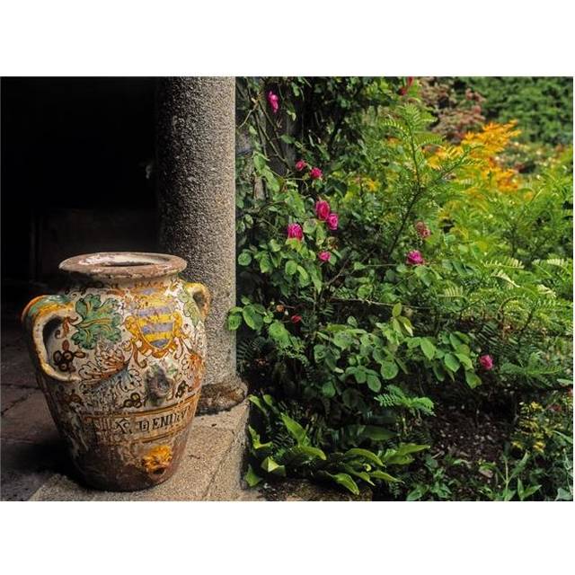 Temple & Garden Urn The Wild Garden Kilmokea Co Wexford Ireland Poster Print by The Irish Image Collection, 32 x 24 - Large