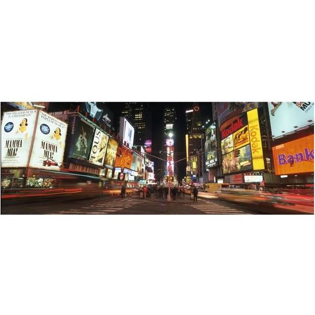 Times Square In Midtown Manhattan Illuminated At Night Poster Print, 44 x 15 - Large