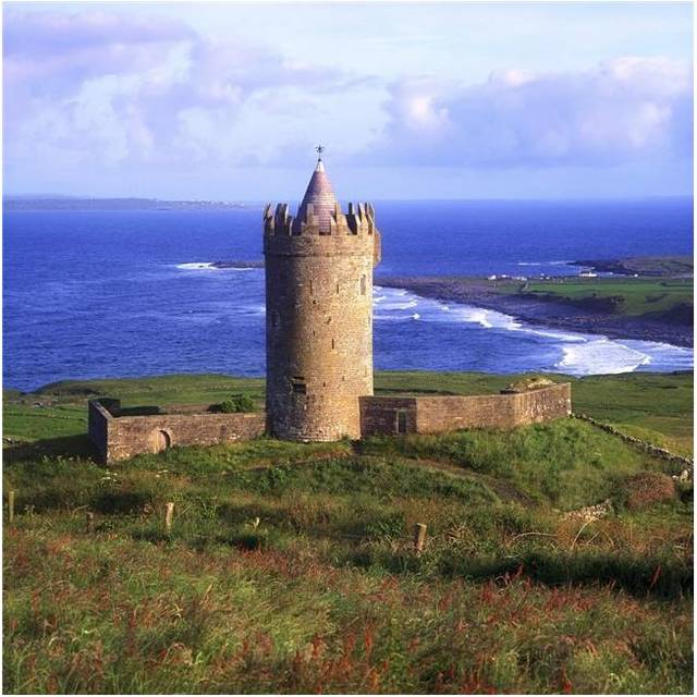 Doonagore Castle Co Clare Ireland 16th Century Tower House Overlooking The Atlantic Ocean Poster Print by The Irish Image Collection, 15 x 15