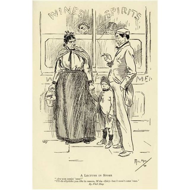 A Lecture In Store by Phil May 1864 to 1903 English Caricaturist Poster Print, 22 x 34