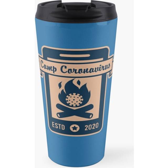 Insulated Travel Coffee Mug Camp Coronavirus (Smart) Stainless Steel Cup Tumbler 17oz