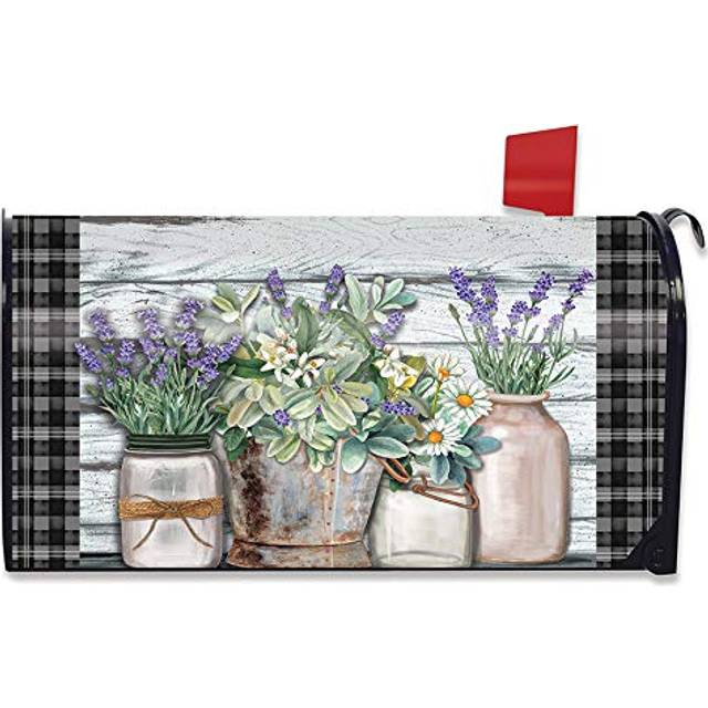 Briarwood Lane Farmhouse Flowers Spring Magnetic Mailbox Cover Rustic Standard