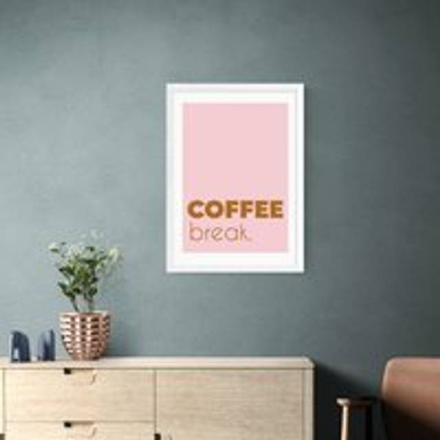 East End Prints Coffee Break Framed Print - Pink