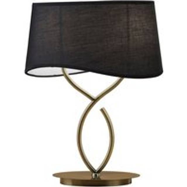 Inspired Lighting - Inspired Mantra Fusion Ninette Table Lamp 2 Light E14 Large, Antique Brass With Black Shade