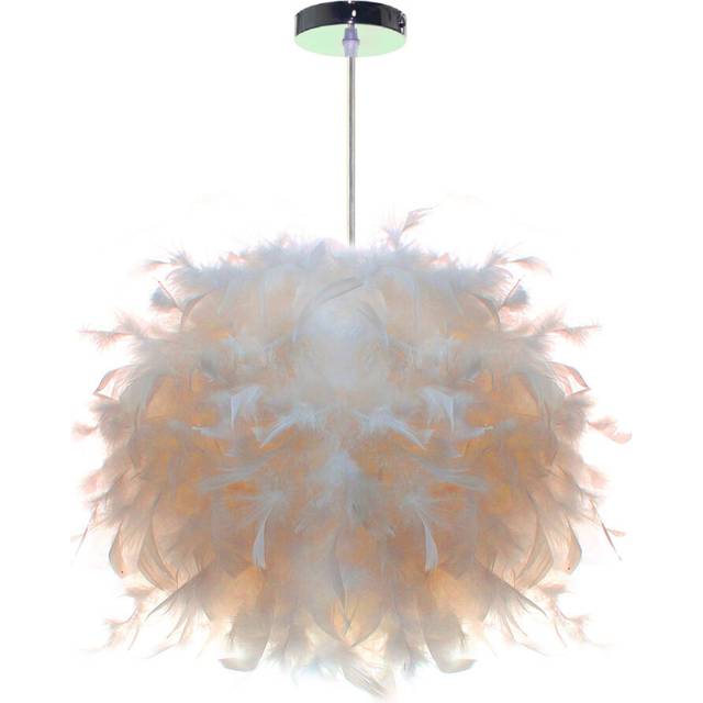 2 Pack Pure White Feather Pendant Light Creative Ã25CM Romantic Pendant Lamp Modern Chandelier E27 Nordic Hanging Light