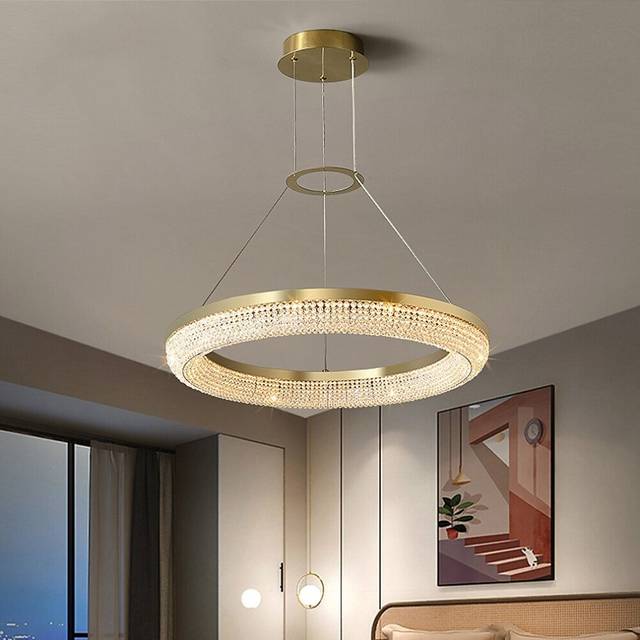 60 cm Chandelier Ring Pendant Light LED Stainless Steel Electroplated 220-240V