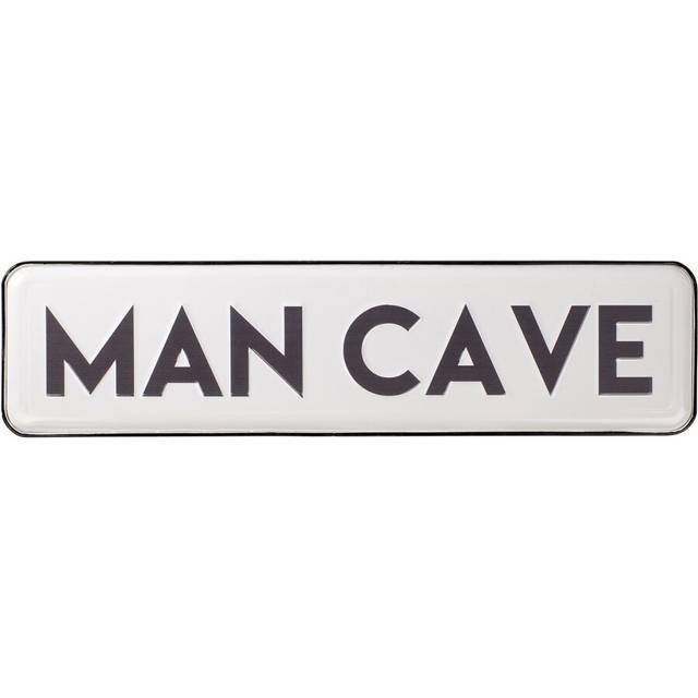 White Wall Mounted Man Cave Metal Plaque - Retro Hanging Shed Street Sign Wall Art - Ideal Father's Day Gift