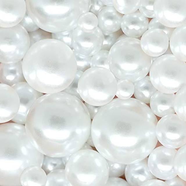 Lifestyle-cat 4 Size 330pcs Assorted Pearls Beads No Holes White Pearl
